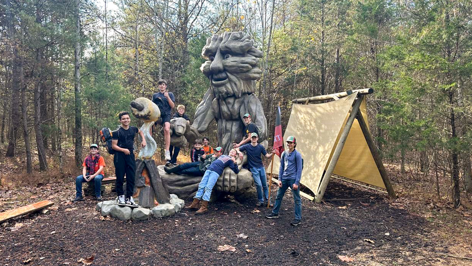 A photo of Trail Life troops at Restoration House Family Worship Center church in Kentucky