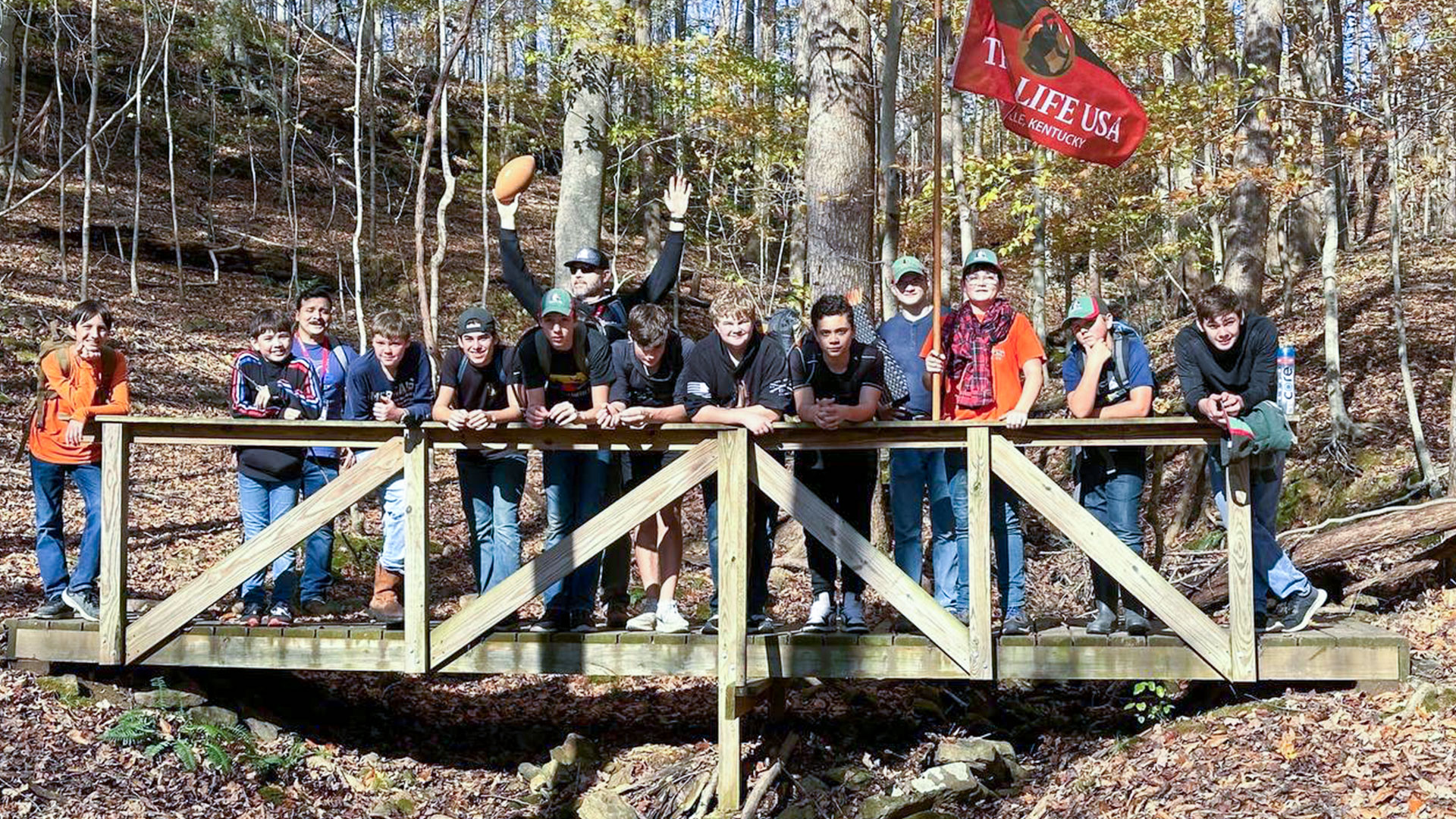 A photo of Trail Life troops at Restoration House Family Worship Center church in Kentucky