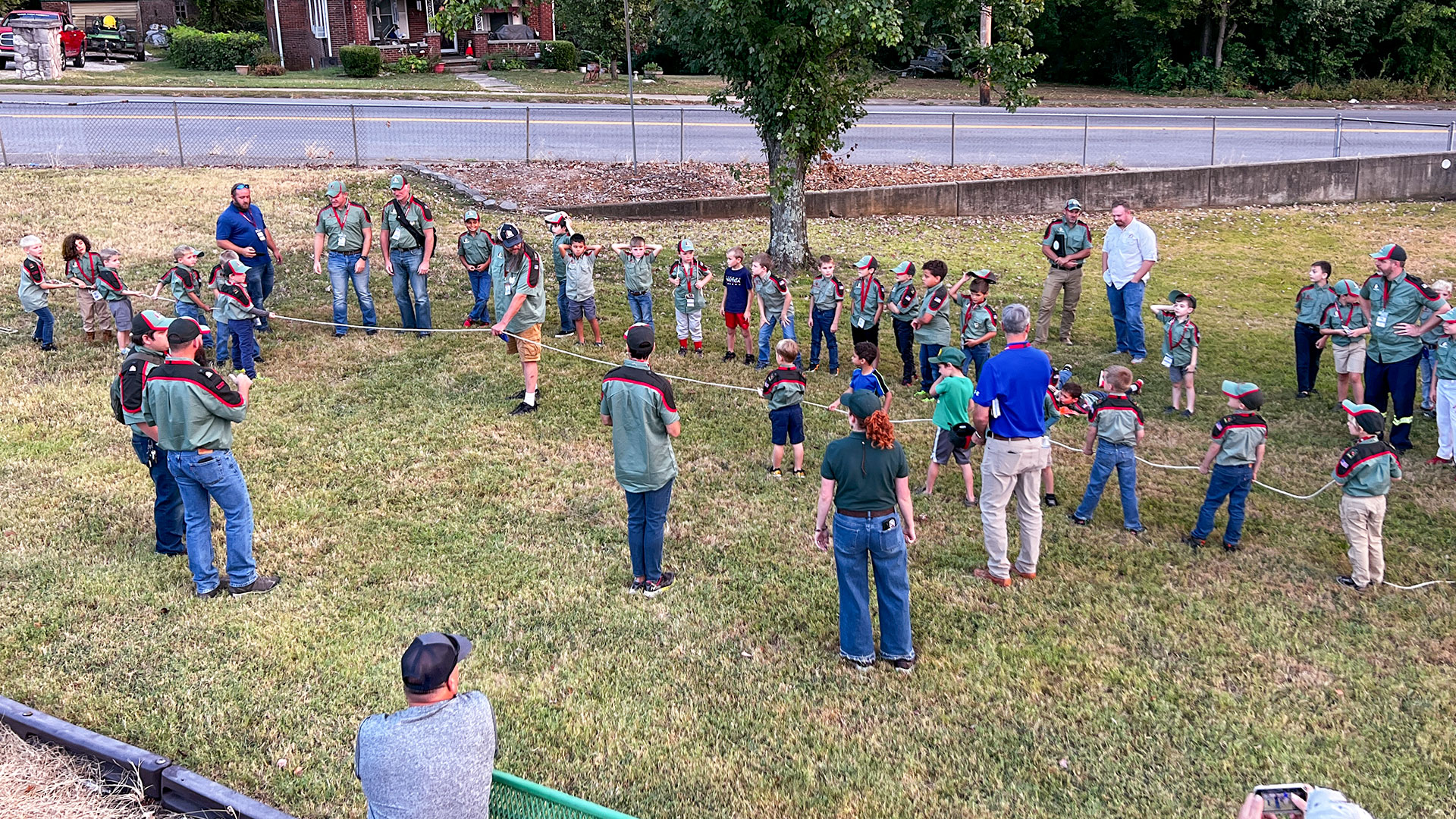 A photo of Trail Life troops at Restoration House Family Worship Center church in Kentucky