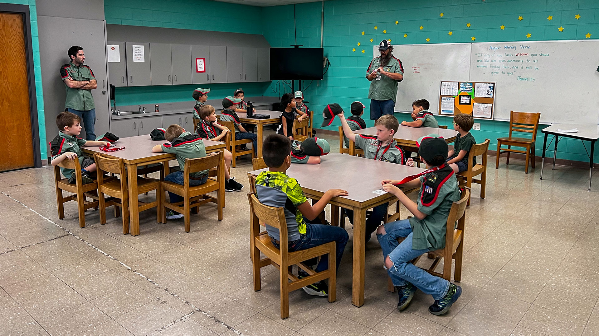 A photo of Trail Life troops at Restoration House Family Worship Center church in Kentucky