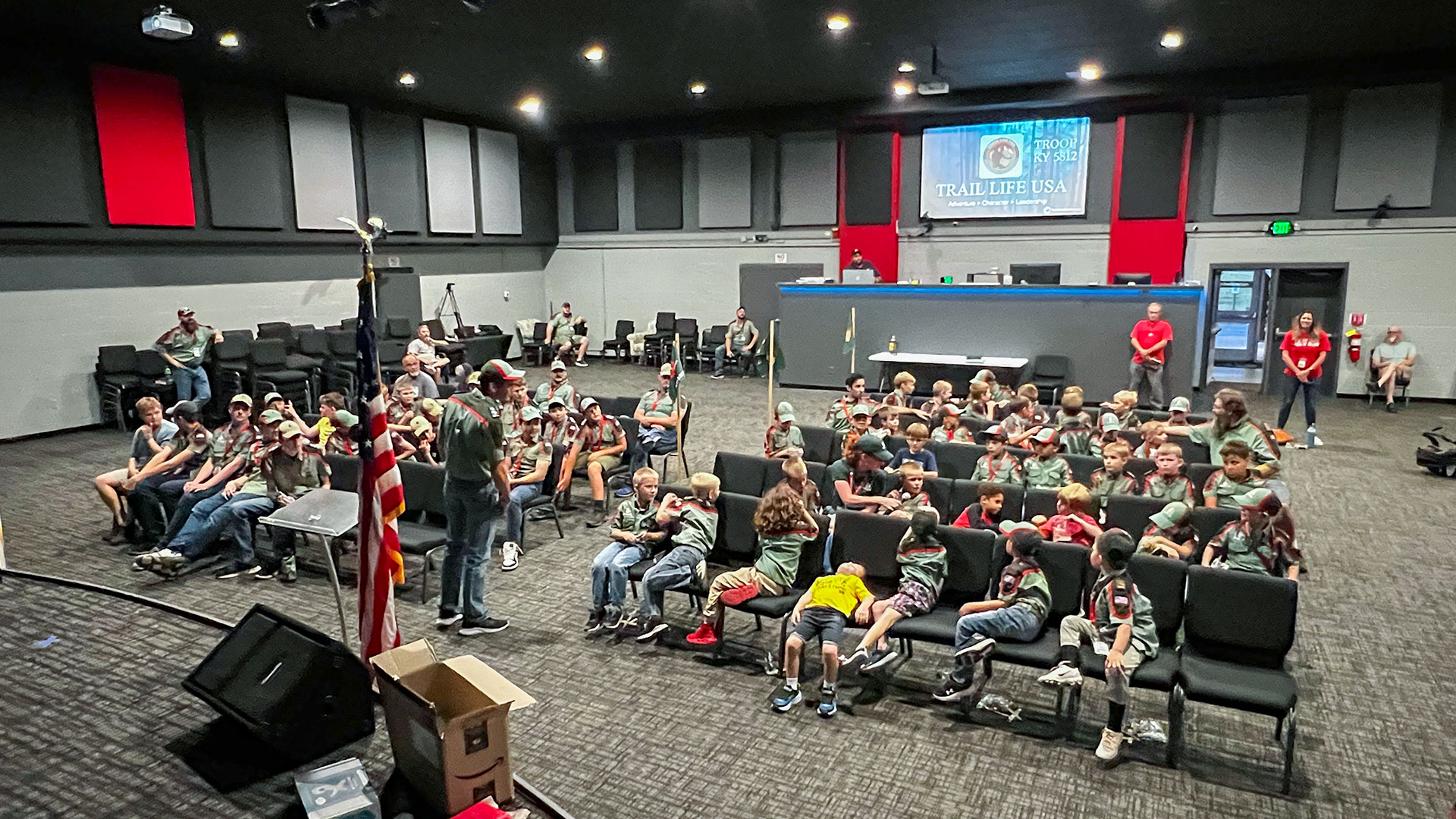 A photo of Trail Life troops at Restoration House Family Worship Center church in Kentucky