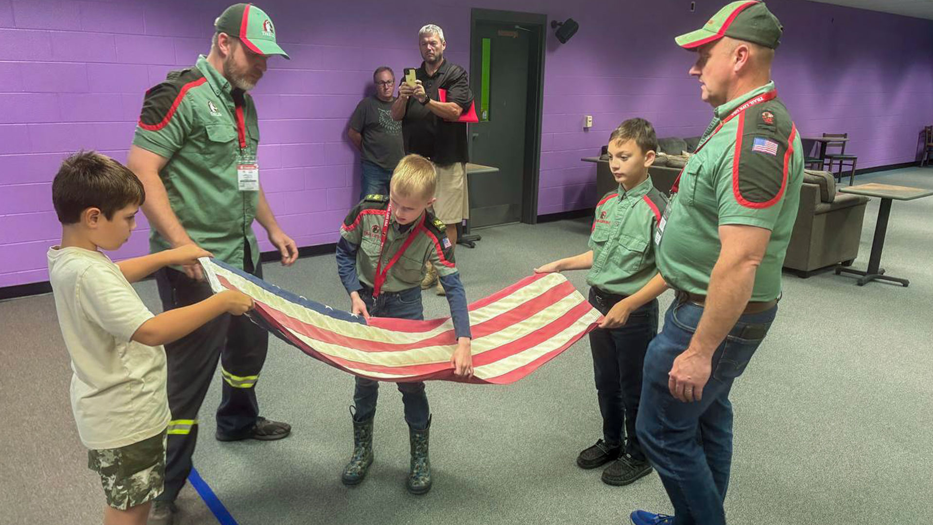 A photo of Trail Life troops at Restoration House Family Worship Center church in Kentucky